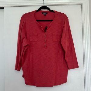 Chaps Coral 3/4 Sleeve Top